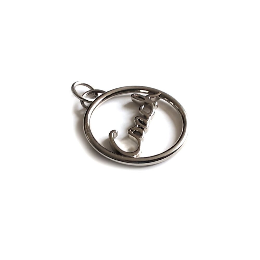 Coach Round Silver Hangtag with Script Coach Logo - image 3